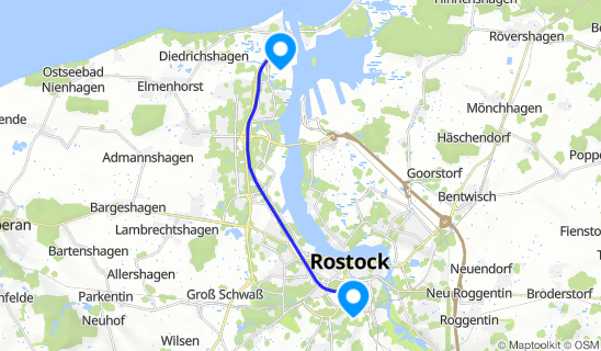Kartenausschnitt Rostock Hbf.
